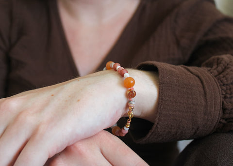 Edelsteen armband 'Dahlia'