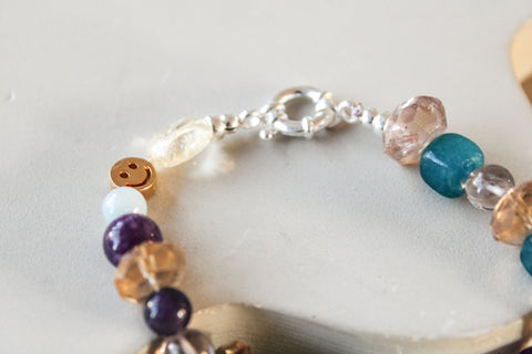 'Iris' Edelsteen Armband met Citrien, Ametrien en Amethist