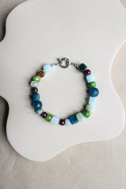 'Lara' Edelsteen Armband met Amazoniet en Jade
