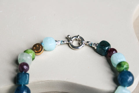 'Lara' Edelsteen Armband met Amazoniet en Jade
