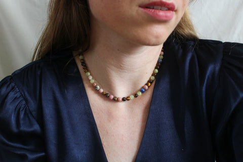 'Mabel' Edelsteen Ketting met Tijgeroog