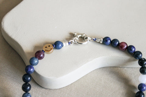 'Mabel' Gemstone Necklace with Sodalite and Lepidolite