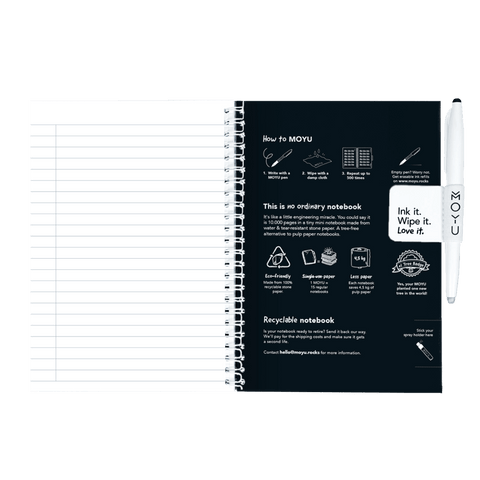 Erasable agenda A5 Pitch Black inside back cover