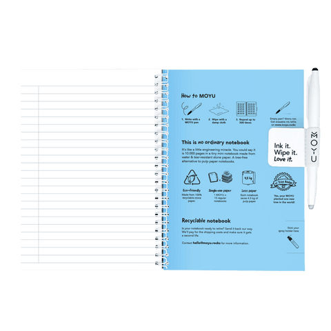 Erasable agenda A5 Sky Blue inside back cover