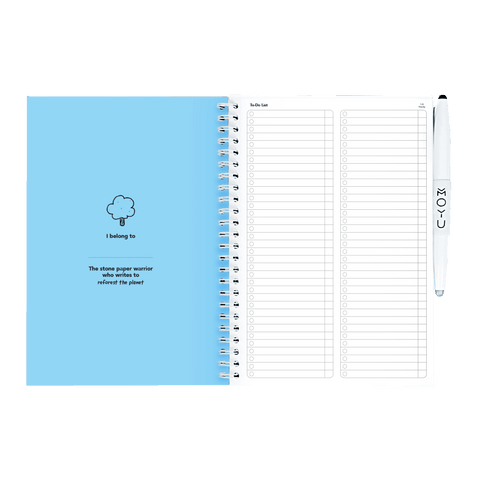 Erasable agenda A5 Sky Blue inside front cover