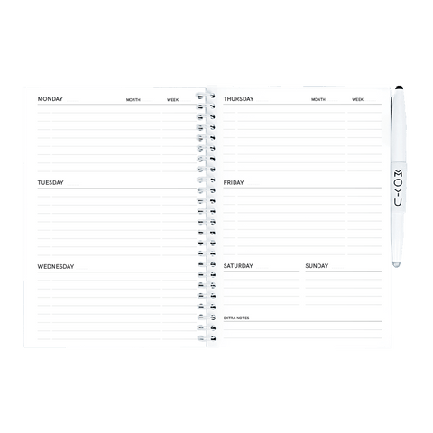 Erasable agenda A5 week planner pages