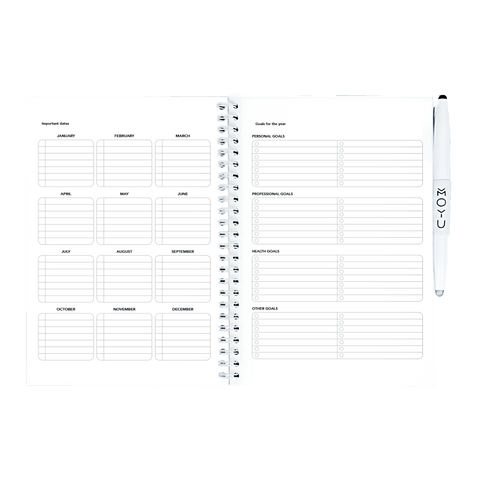 Erasable agenda A5 year planner pages