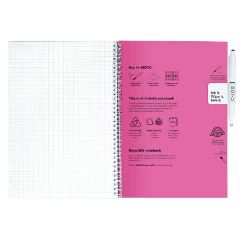 Erasable notebook A4 Passion Pink inside back cover