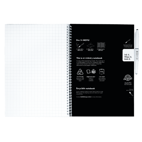 Erasable notebook A4 Pitch Black inside back cover