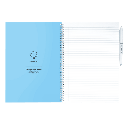 Erasable notebook A4 Sky Blue inside front cover