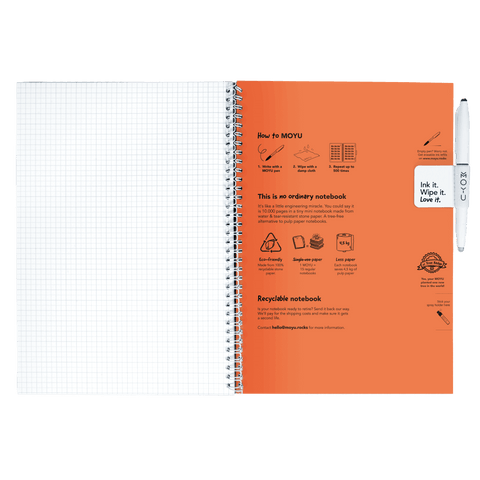 Erasable notebook A4 Sunset Orange inside back cover