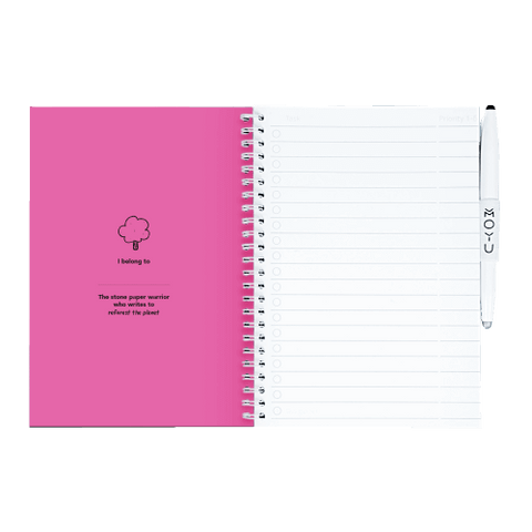 Erasable notebook A4 Passion Pink inside front cover