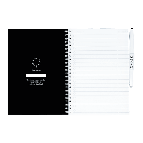 Erasable notebook A5 Pitch Black inside front cover