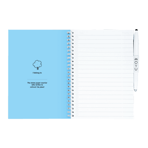 Erasable notebook A5 Sky Blue inside front cover