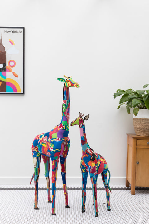 Giraffe Beeld Extra Large - Recycle Kunst - Ocean Sole - Nic&Mic