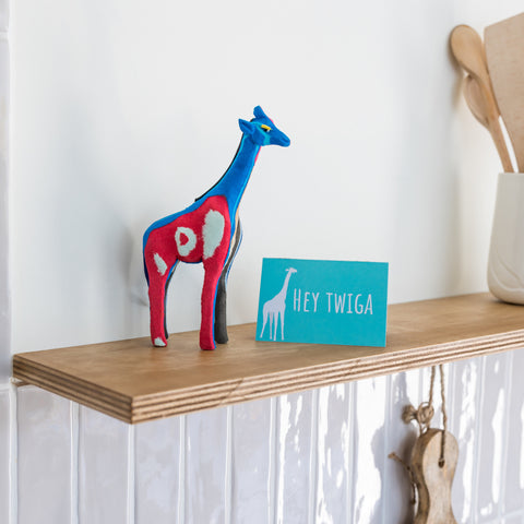 Giraffe Beeld Small - Recycle Kunst - Ocean Sole - Nic&Mic