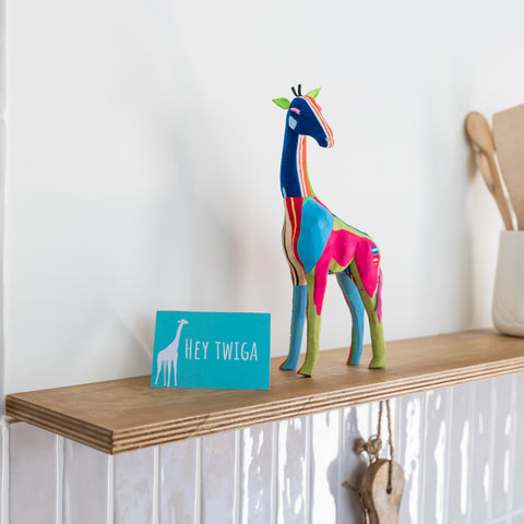 Giraffe Beeld Medium - Recycle Kunst - Ocean Sole - Nic&Mic