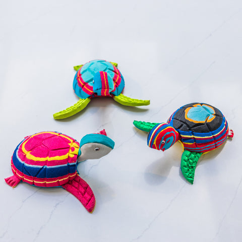 Schildpad Beeld Small - Set Van Drie - Recycle Kunst - Ocean Sole - Nic&Mic