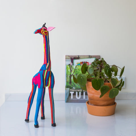 Giraffe Beeld Large 50 Cm - Recycle Kunst - Ocean Sole - Nic&Mic