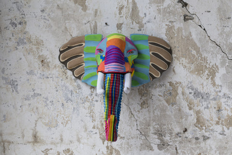 Beeld Wall Art Olifant - Recycle Kunst - Ocean Sole - Nic&Mic