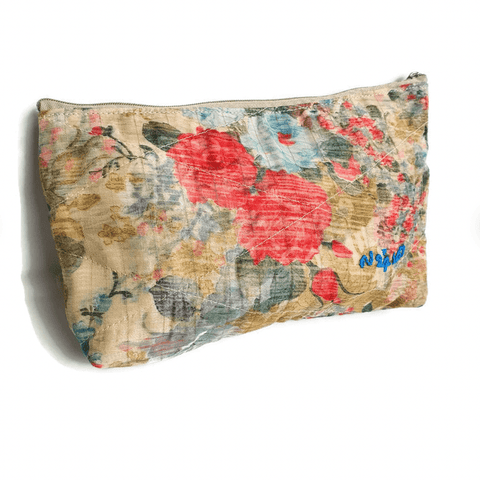Flat bottom upcycled sari pouch - Shakti.ism | शक्तिवाद