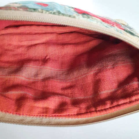 Flat bottom upcycled sari pouch - Shakti.ism | शक्तिवाद