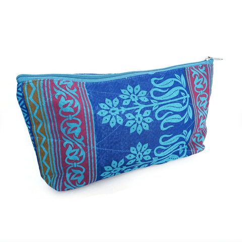 Flat bottom upcycled sari pouch - Shakti.ism | शक्तिवाद