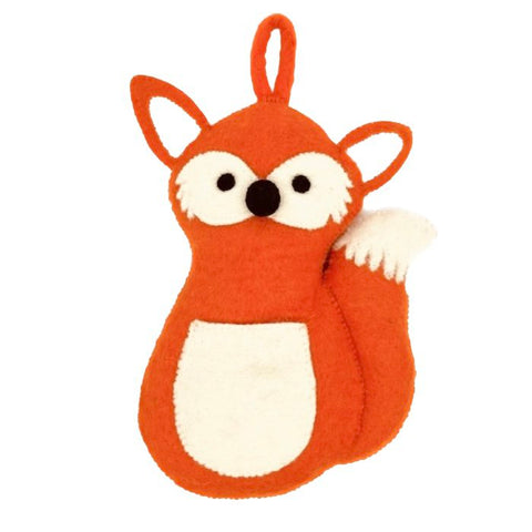 Luna-Leena Fox kinder opberger - oranje - vilt wol - handgemaakt in Nepal