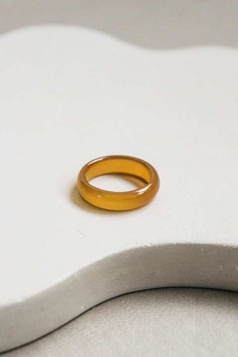 'Elina' Gele Agaat Ring (US 7.5, 17.7mm)