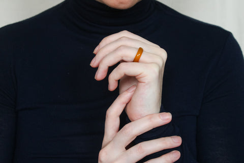 'Elina' Gele Agaat Ring (US 7.5, 17.7mm)