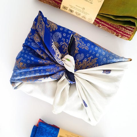Reusable sari gift wrap (furoshiki) bundles (S, M, L, or XL)