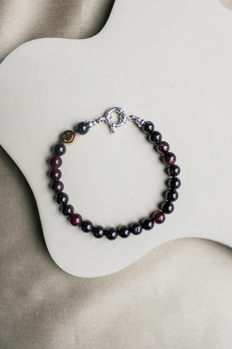 Duurzame granaat edelsteen armband, handgemaakte sieraden