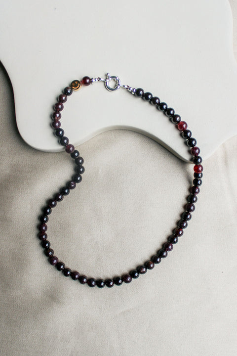 Duurzame granaat edelsteen ketting, handgemaakte sieraden