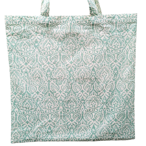 Patterned tote bag on a white background