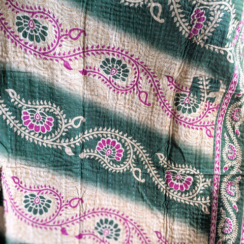 close up mini kantha blanket