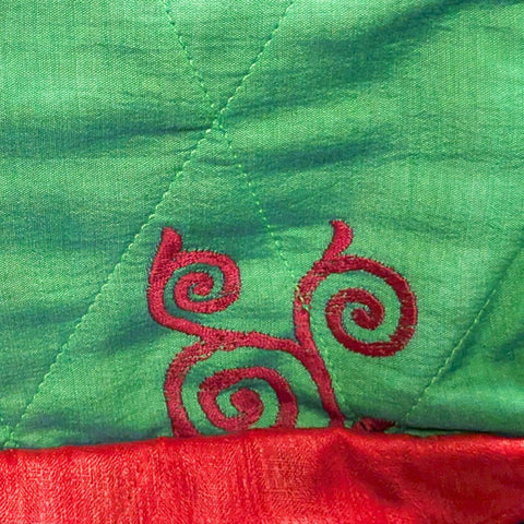 Large colourful upcycled sari box pouches