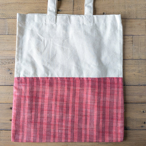 Half sari, half cotton tote bag, ethically handmade in India 