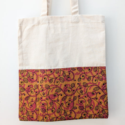 Half sari, half cotton tote bag, ethically handmade in India 
