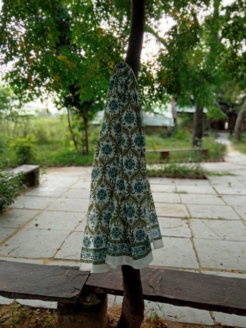 Hand block printed scarf, Indian cotton - Shakti.ism | शक्तिवाद