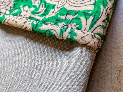 Handmade book/ e - reader sleeve with pocket, Nepali cotton - Shakti.ism | शक्तिवाद