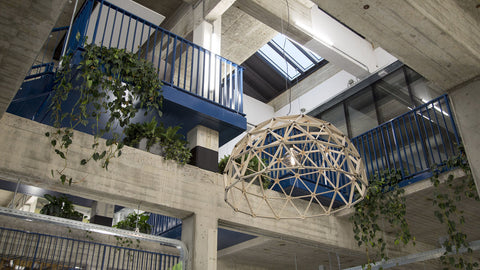 150cm Koepellamp binthout hout