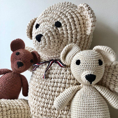 Luna-Leena hond Bella - bruin - biologisch katoen - hand gehaakt in Nepal