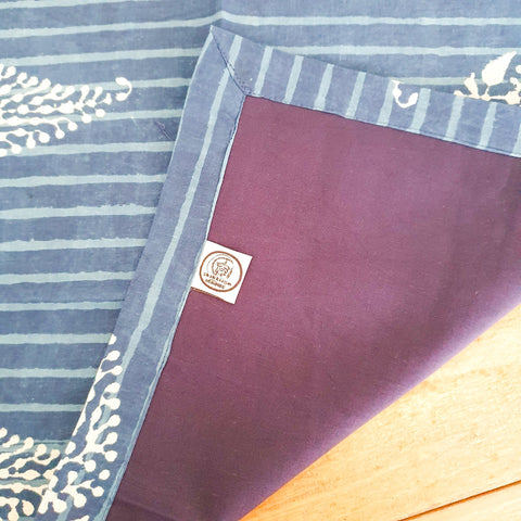 Indigo block - printed table runner, handmade - Shakti.ism | शक्तिवाद