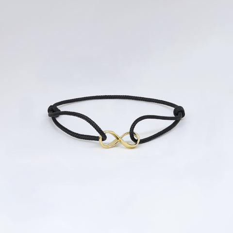 Infinity armband - verguld goud - zwart