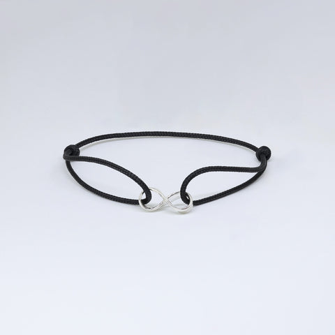 Infinity armband - 925 sterling zilver - zwart