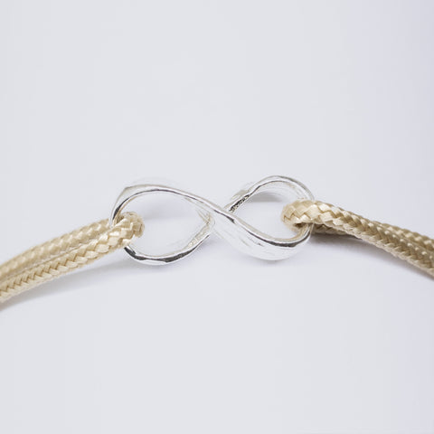 Infinity armband - 925 sterling zilver - beige