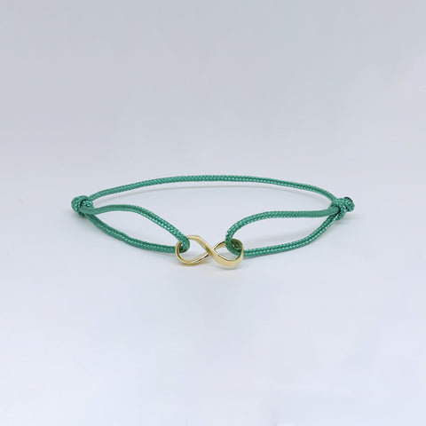 Infinity armband - verguld goud - groen