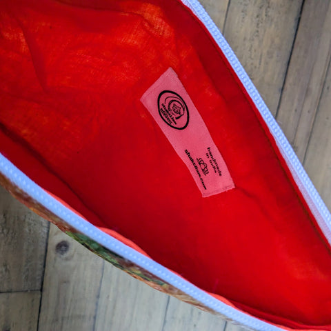 Recycled rice bag zipper pouches