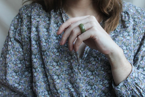 'Noe' Jade Ring (US 9.5, 19.4mm)