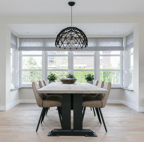 Koepellamp ø75cm hanglamp van hout zwart